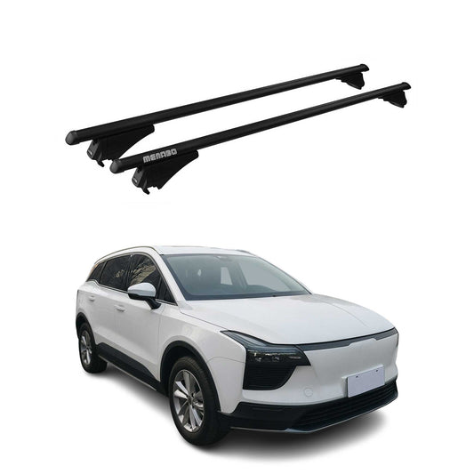 Portbagaj de plafon Menabo pentru Aiways U5 2020-2025 75kg aluminiu negru 2 piese