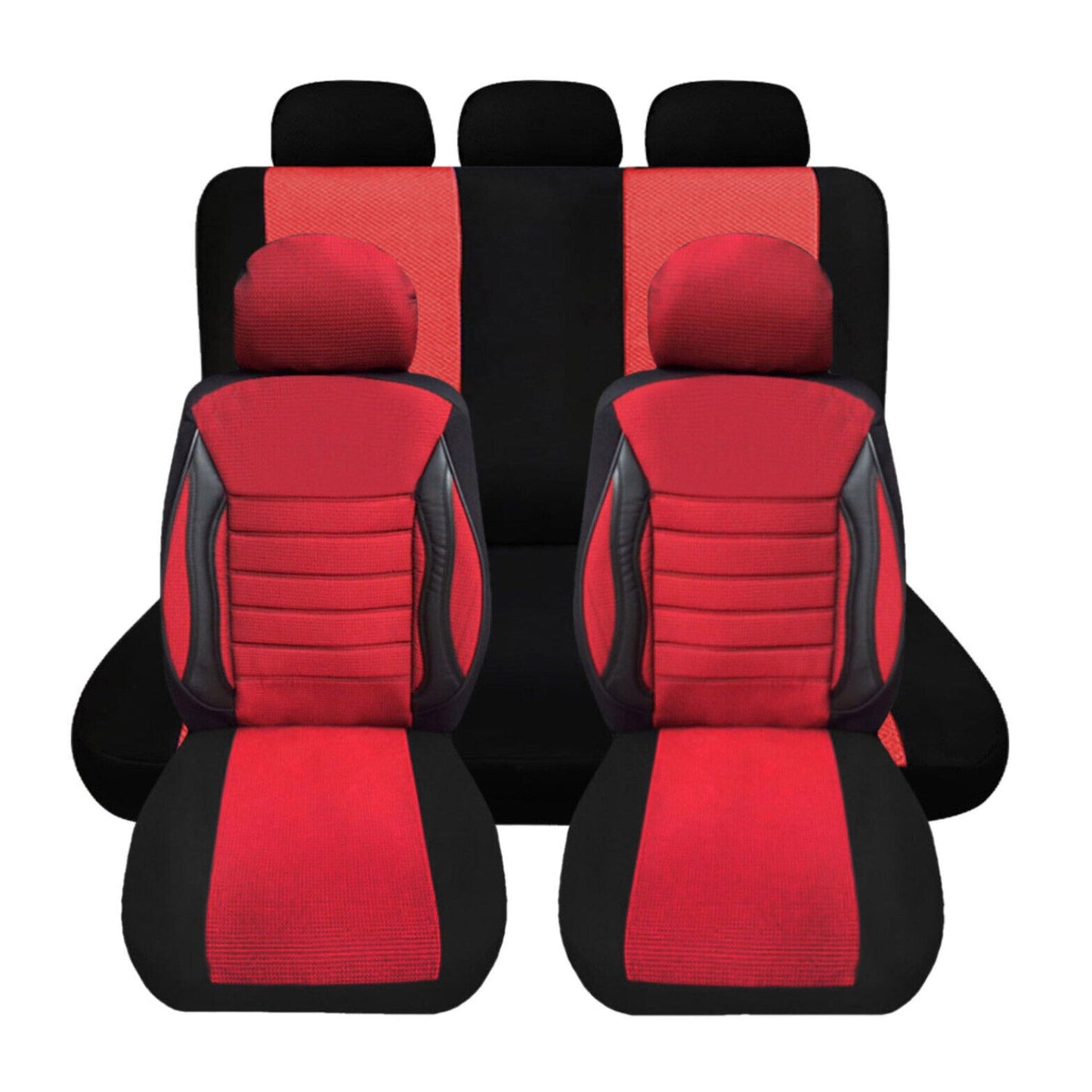 Huse de scaun pentru Fiat Doblo Scudo Ulysse Ducato, roșii, 5 locuri