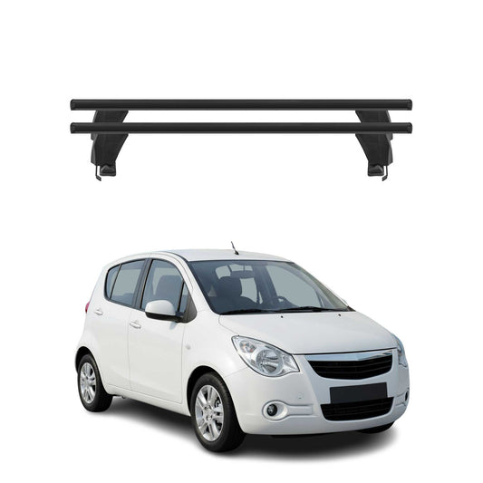 Menabo Dachträger Grundtäger für Opel Agila 2007-2014 50kg Alu Schwarz 2 tlg