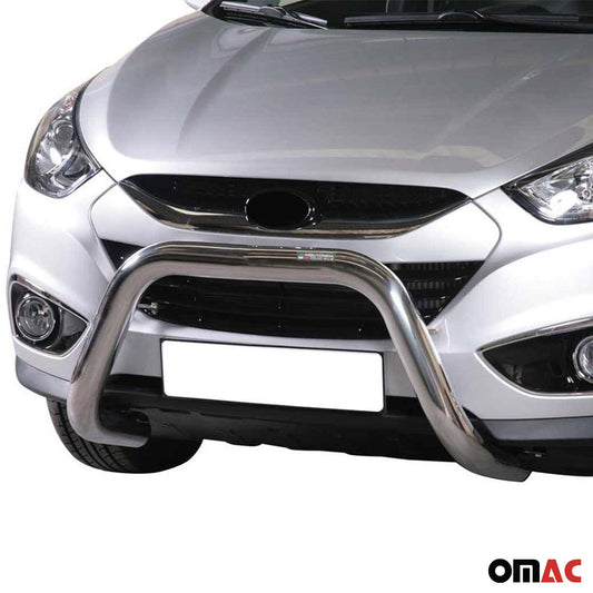Przedni orurowanie/ochraniacz do Hyundai ix35 2009-2015 ø76mm stalowo-srebrny