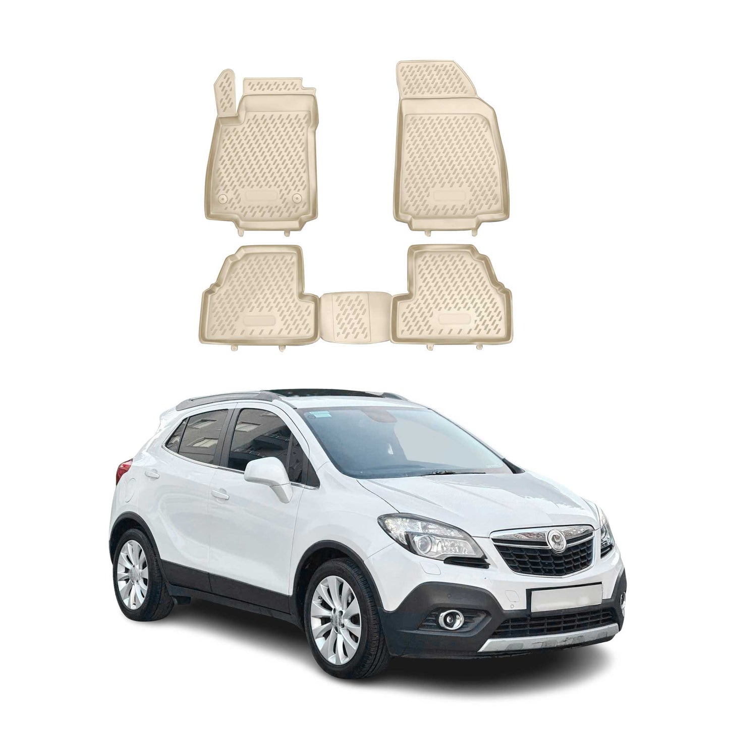 Covorașe auto Opel Mokka 2012-2019 TPE bej 4 buc