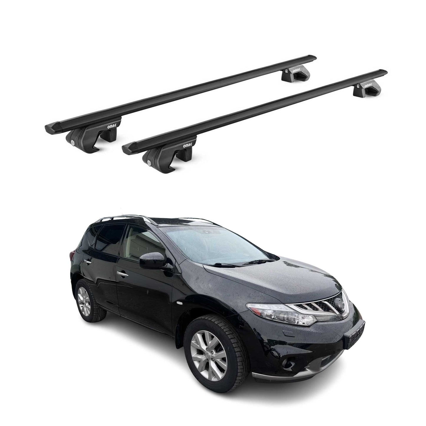 Portbagaj de plafon pentru Nissan Murano Z51 2007-2014 5 uși 90 kg aluminiu negru ABE