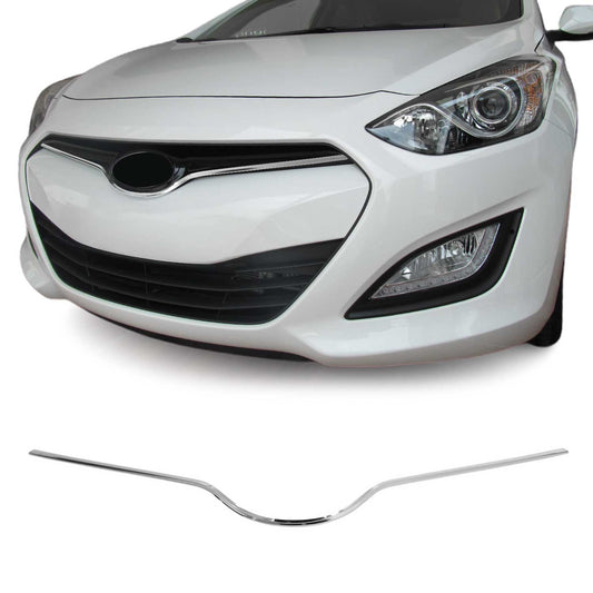 Benzi decorative grilă auto pentru Hyundai i30 2011-2018, oțel inoxidabil, argintiu, 1 bucată