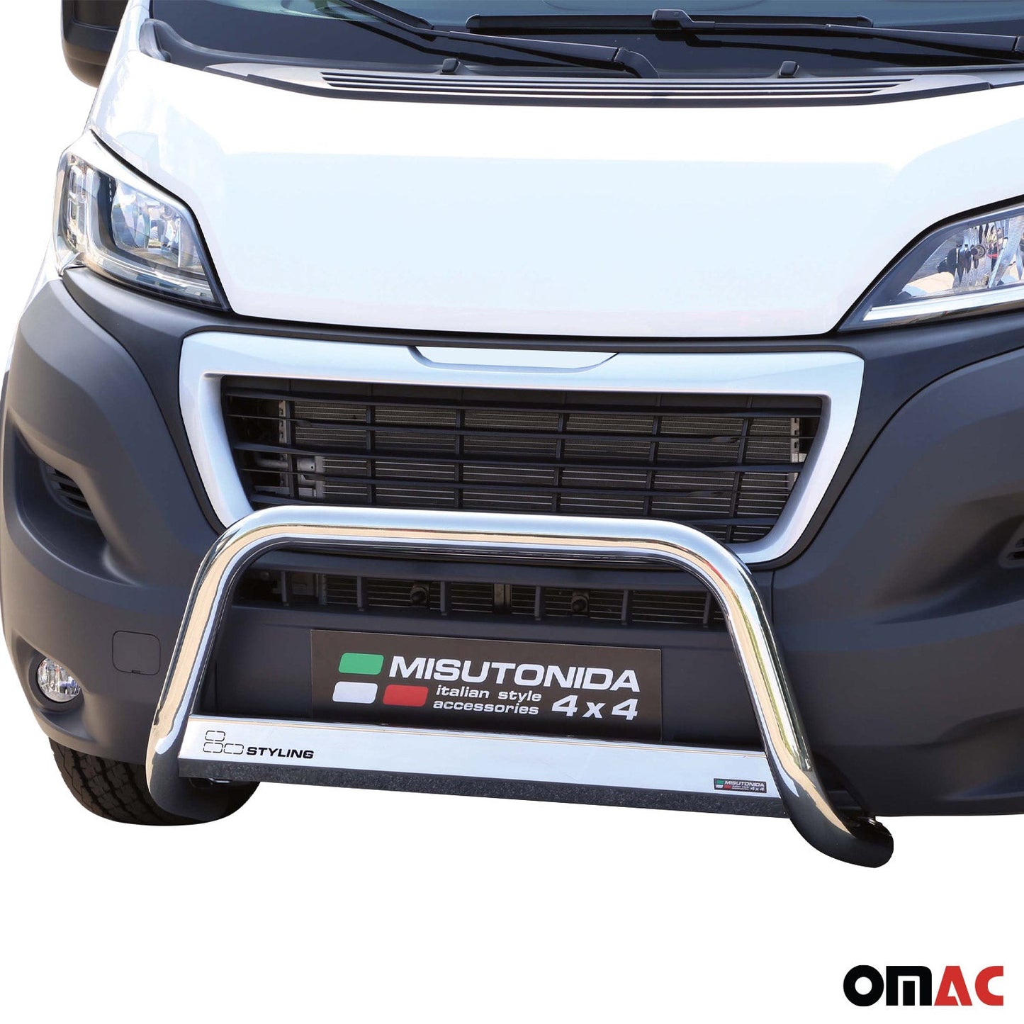 Bară de protecție/buton față pentru Peugeot Boxer 2014-2025, ø63mm, oțel, argintiu