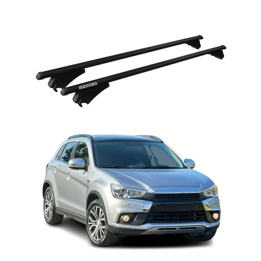 Menabo Dachträger Grundtäger für Mitsubishi ASX 2010-2016 75kg Alu Schwarz 2 tlg