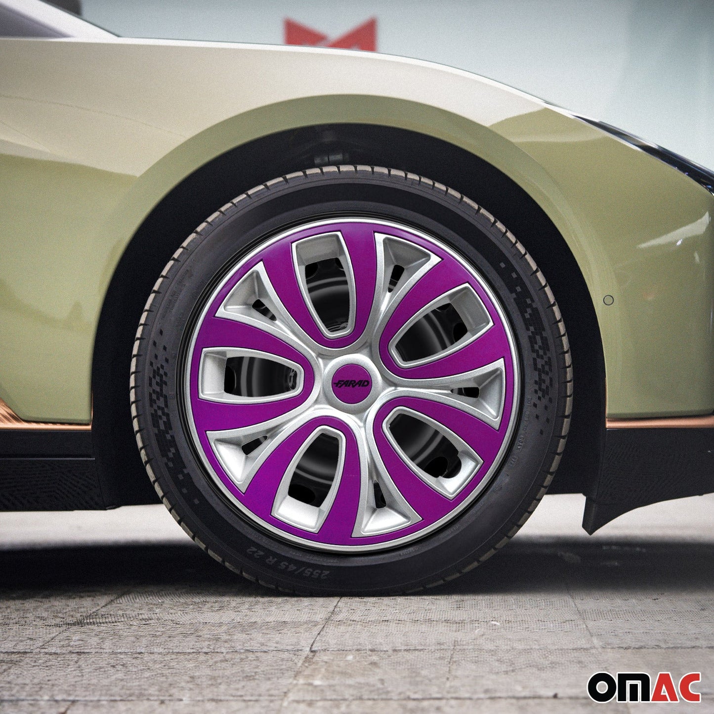 4x Radblenden Radkappen Radzierblenden für 15" Zoll Stahlfelgen Silber Lila