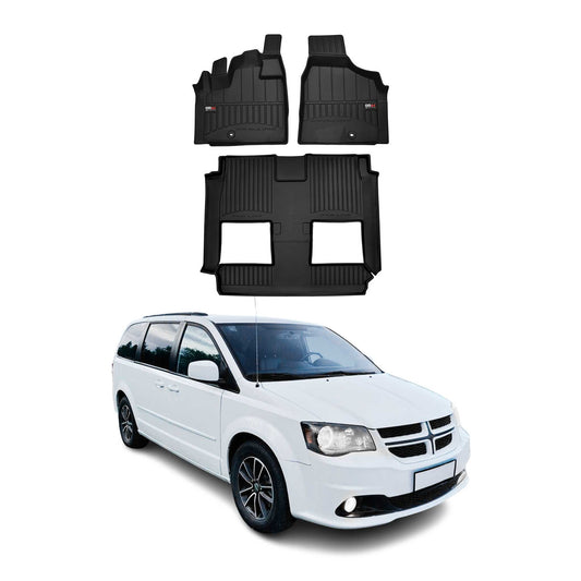Covorașe de cauciuc OMAC Premium, negre, pentru Dodge Grand Caravan/Voyager 2008-2020