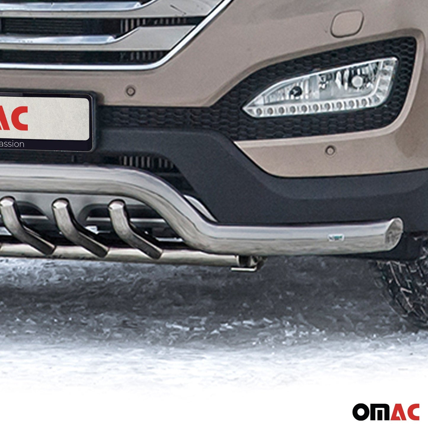 Frontschutzbügel Frontbügel für Hyundai Santa Fe 2012-2018 mit ABE Stahl Silber