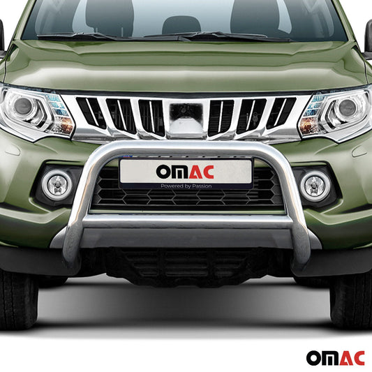 Bară de protecție față pentru Mitsubishi L200 2015-2022, omologată ABE, oțel, argintiu