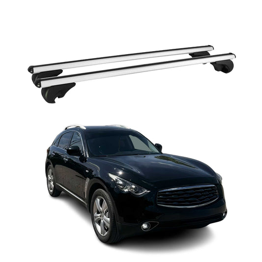 Portbagaj de plafon pentru Infiniti FX35 2003-2018 75kg aluminiu argintiu 2 buc