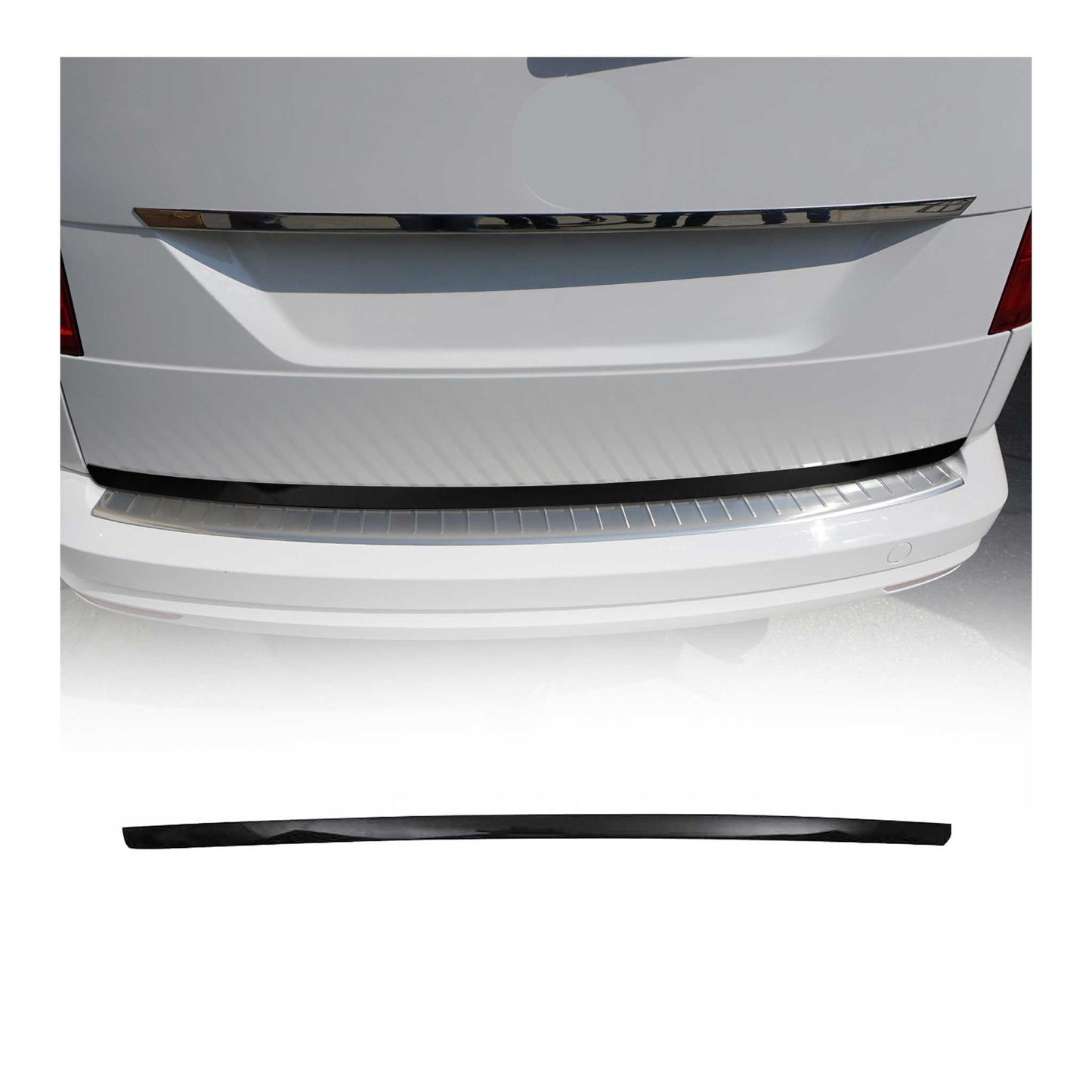 Bandă decorativă portbagaj, bandă decorativă spate pentru VW Caddy 2015-2020, fibră de carbon inferioară, negru