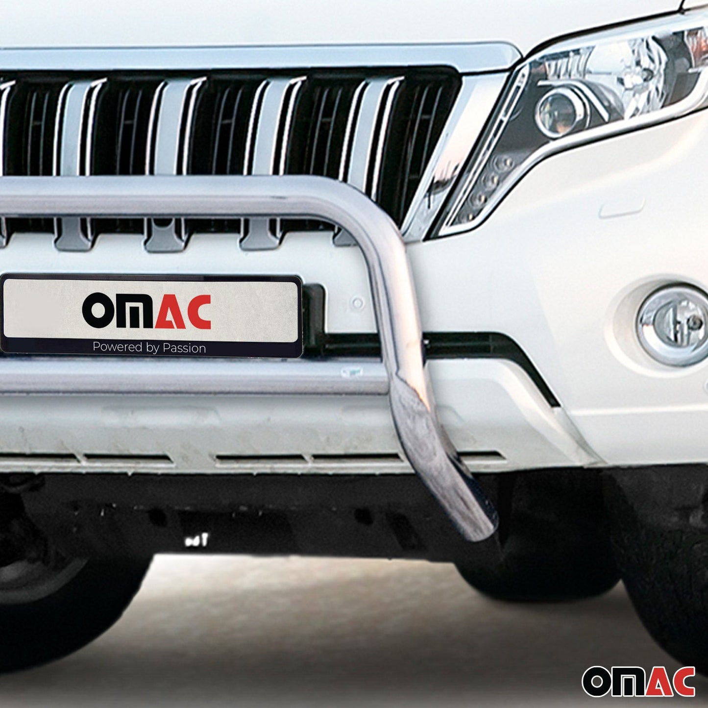 Bară de protecție/buton față pentru Toyota Land Cruiser 150 2013-2017, omologată ABE, argintie