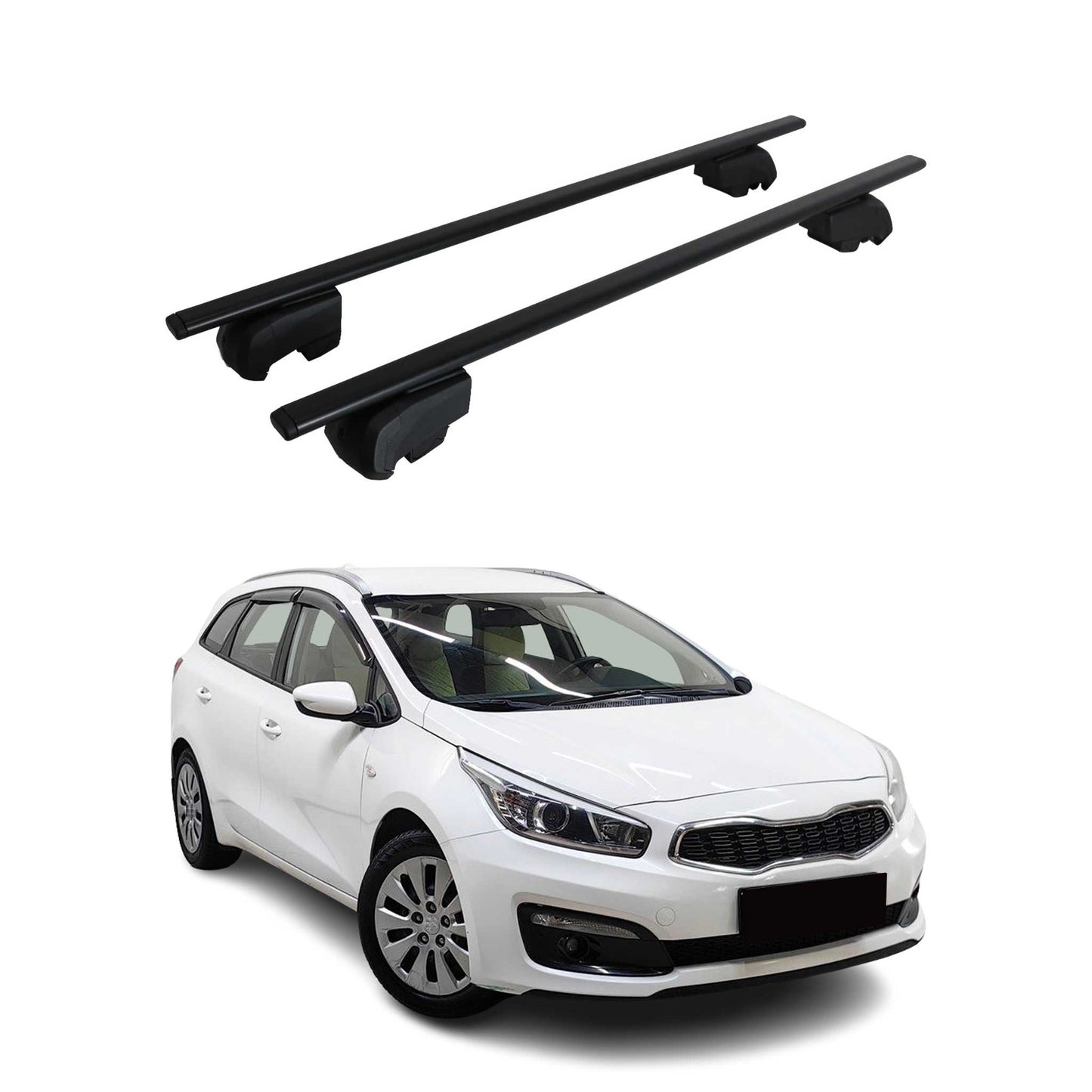 Dachträger Grundtäger für Kia Cee'D JD 2012-2018 75kg Metall Schwarz 2 tlg