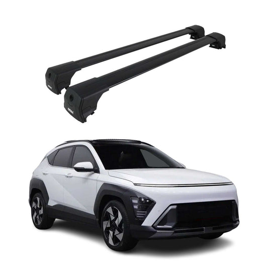 Portbagaj de plafon pentru Hyundai Kona 2 2023-2025 75kg aluminiu negru 2 buc
