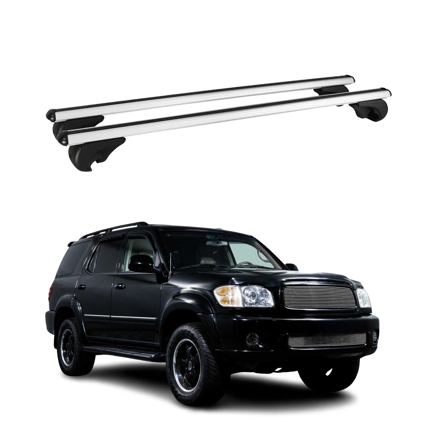 Dachträger Grundtäger für Toyota Sequoia mk1 2000-2007 75kg Alu Silber 2 tlg