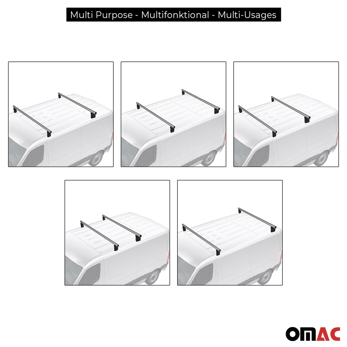 Menabo Dachträger Querträger für Mercedes Citan W415 2012-2025 Aluminium Grau