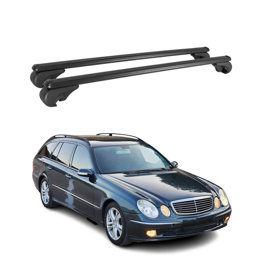 Dachträger für Mercedes E Klasse S211 T-Modell 2003-2009 75kg Alu Schwarz 2x