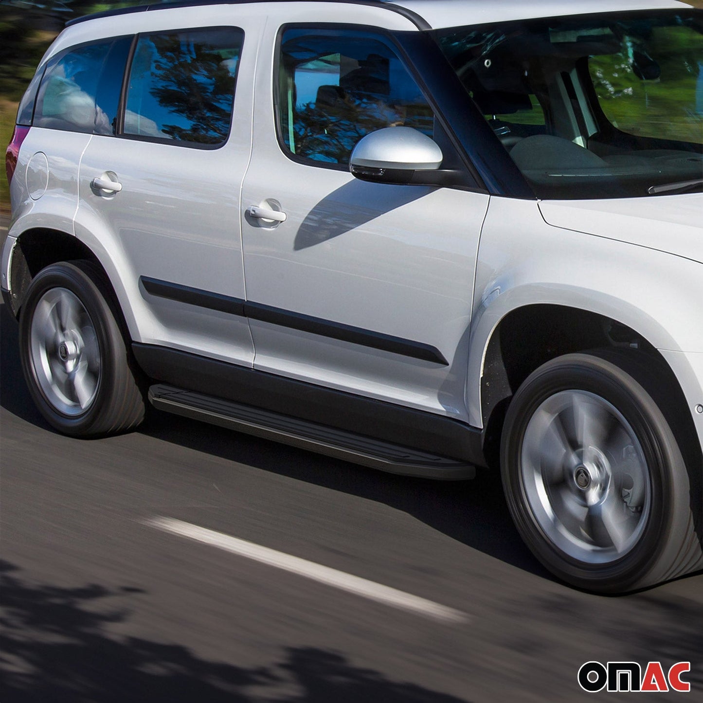 Trittbretter Seitenschweller für Skoda Yeti 2009-2024 Alu Schwarz ABE