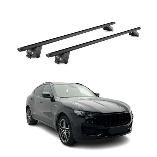 Dachträger Grundtäger für Maserati Levante 2016-2024 100kg Alu Schwarz 2 tlg ABE