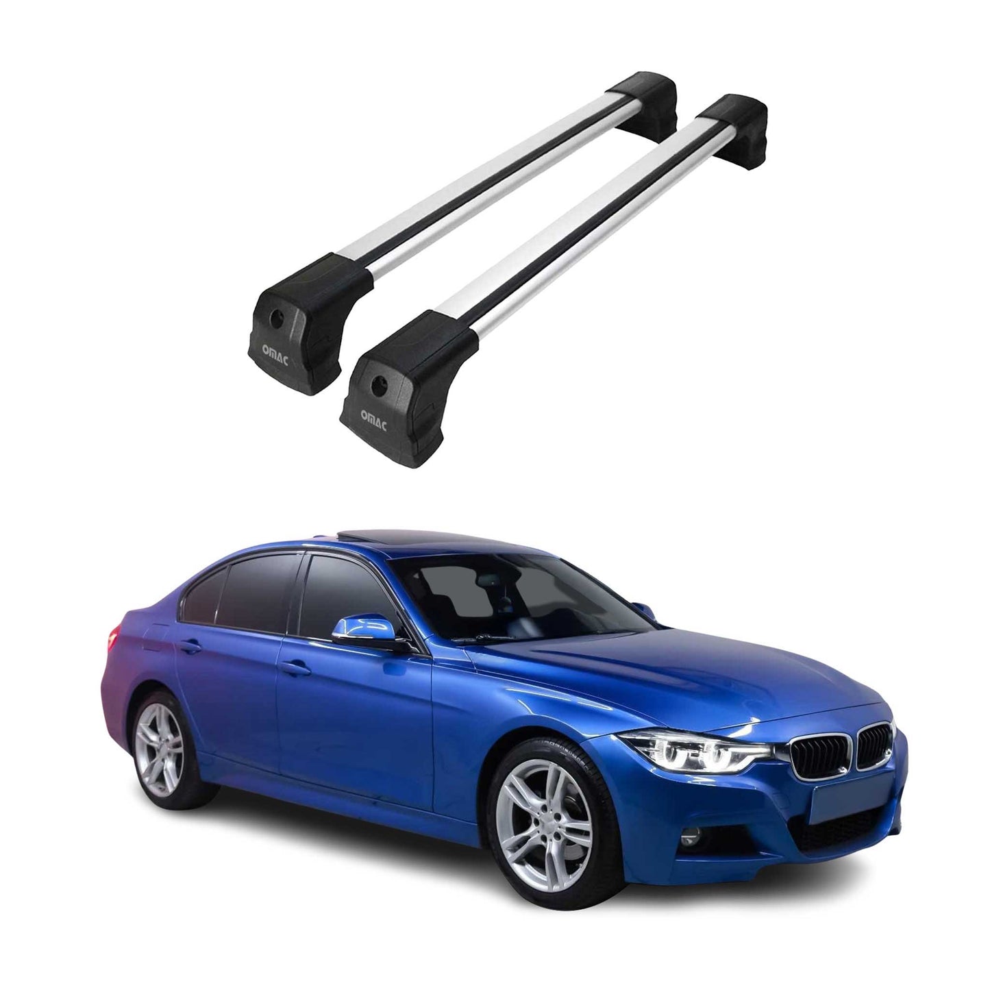Dachträger Grundtäger für BMW 3er F30 2011-2019 75kg Aluminium Silber 2 tlg
