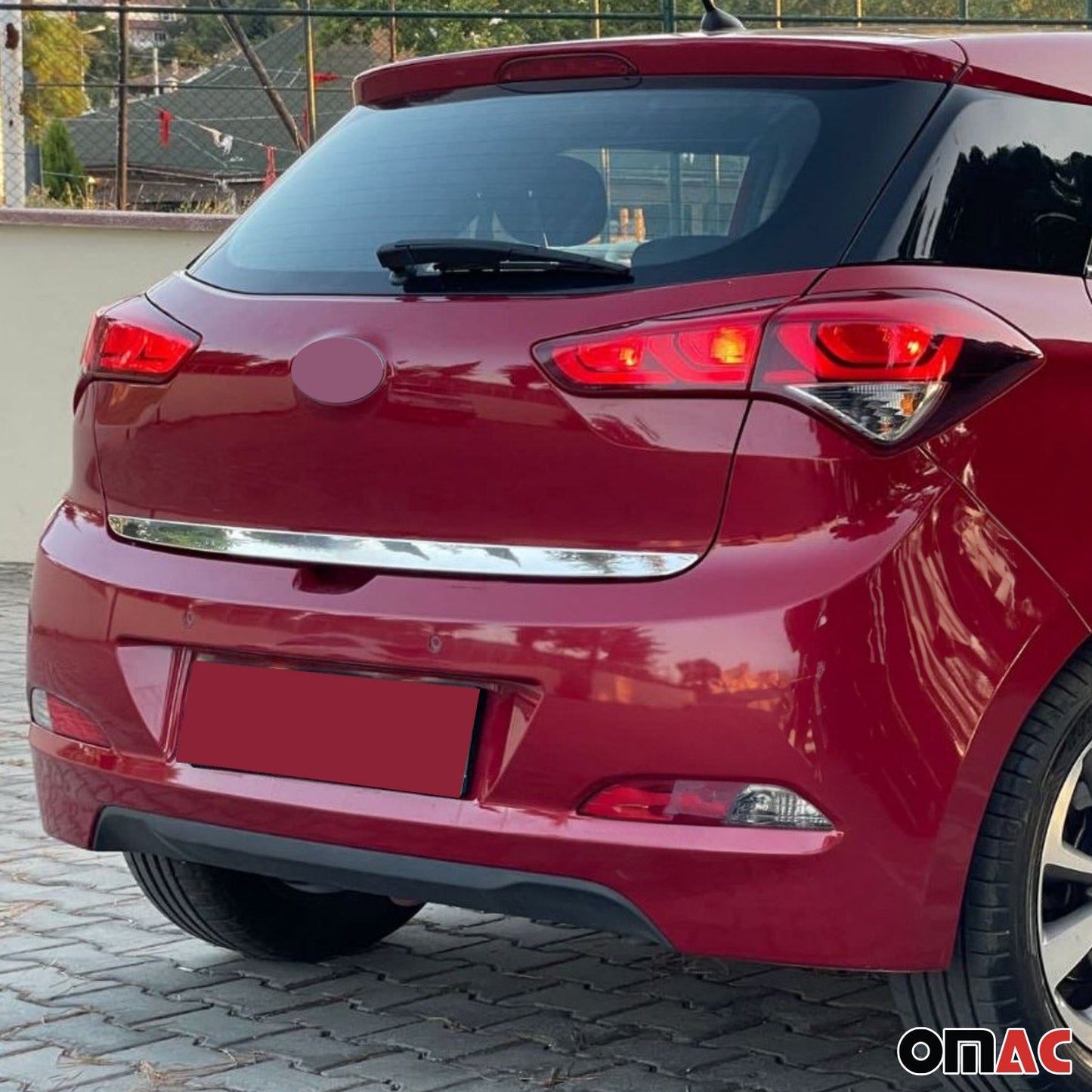 Bandă decorativă portbagaj pentru Hyundai i20 2008-2014, oțel inoxidabil cromat