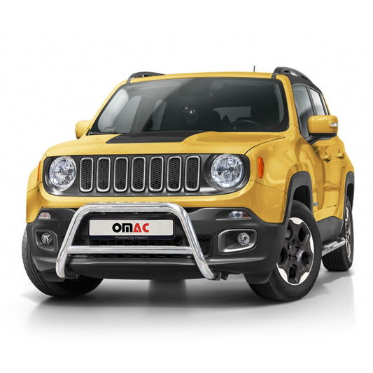 Bară de protecție față pentru Jeep Renegade 2014-2024, oțel, argintiu, protecție braț
