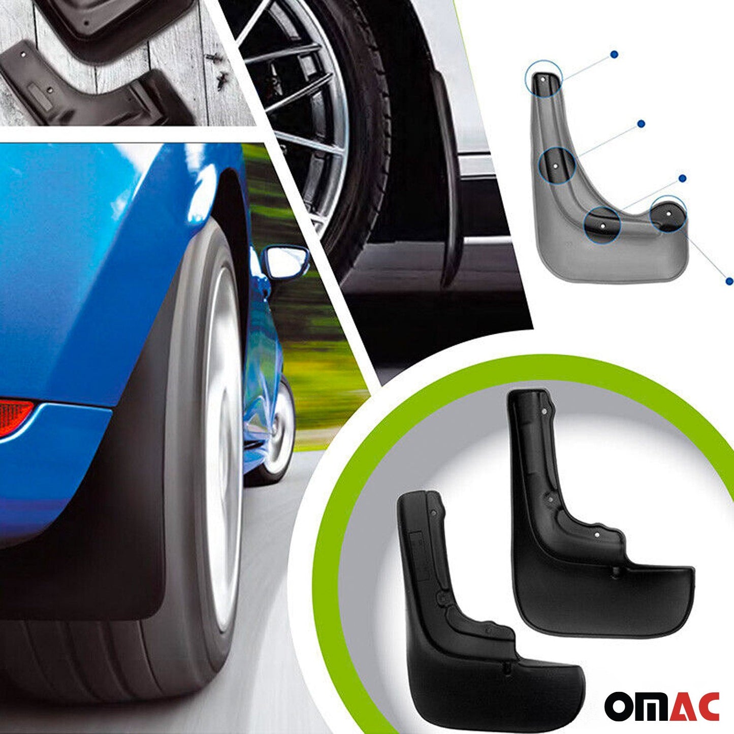 Chlapacze/nakładki na błotniki Peugeot 2008 2013-2019 tylne plastikowe czarne 2x