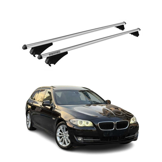 Bagażnik dachowy Menabo Base Carrier do BMW serii 5 F11 Touring 2010-2016, aluminiowy, srebrny
