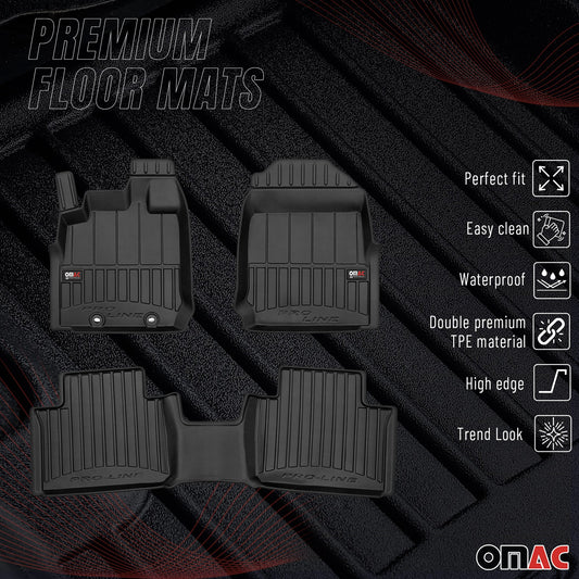 2019-2025 Isuzu D-Max Erweiterte Kabine Fußmatten TPE Schwarz 3 tlg