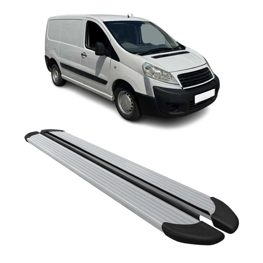 Seitenschweller Trittbretter Schweller für Fiat Scudo 2004-2016 L1 Alu Grau