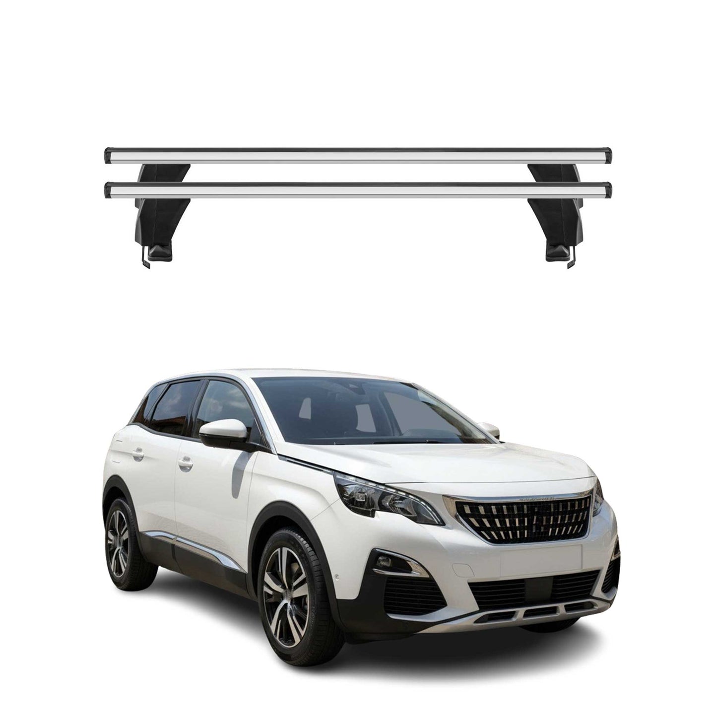 Menabo Dachträger Grundtäger für Peugeot 3008 2016-2020 Pre-FL 50kg Alu Grau 2x