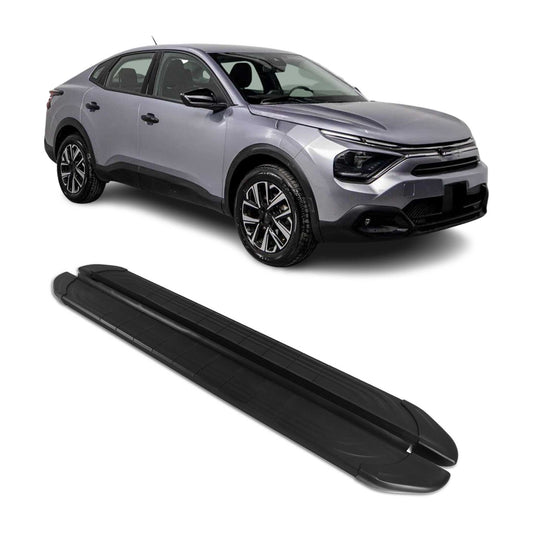 Praguri laterale/scarpe pentru Citroen C4 X 2022-2025, aluminiu negru, 2 bucăți