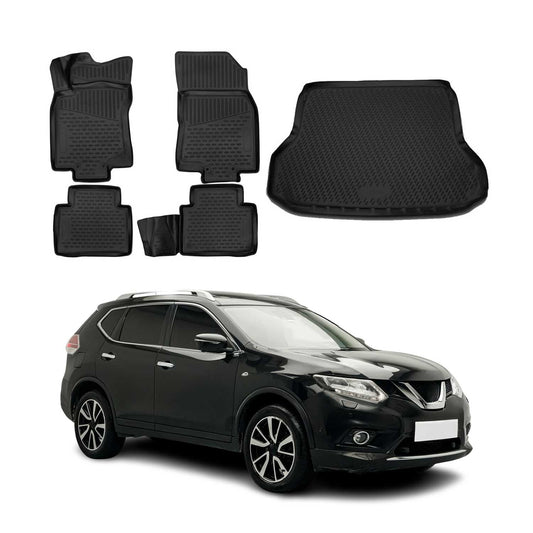 Set covorașe și portbagaj pentru Nissan X-Trail 2014-2025 TPE Negru