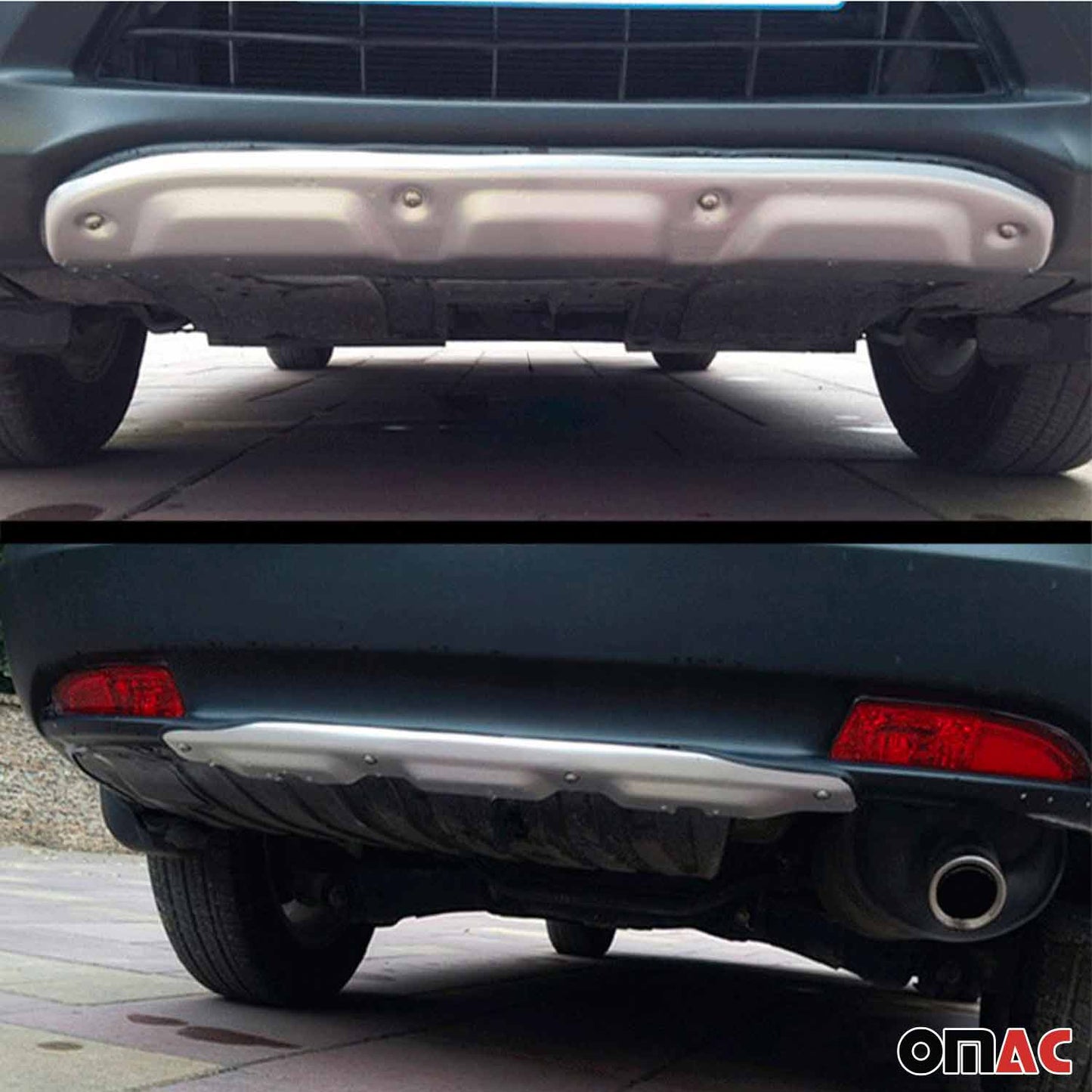 Heckdiffusor & Vorne Stoßstange Diffusor für Honda CR-V 2012-2016 Edelstahl 2tlg