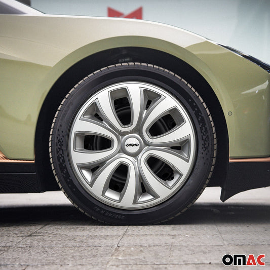 4x Radblenden Radkappen Radzierblenden für 15" Zoll Stahlfelgen Silber weiß