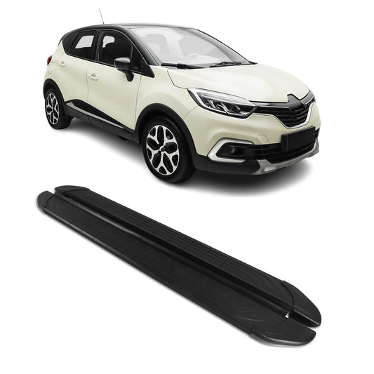 Trittbretter Seitenschweller für Renault Captur 2013-2020 Aluminium Schwarz 2tlg