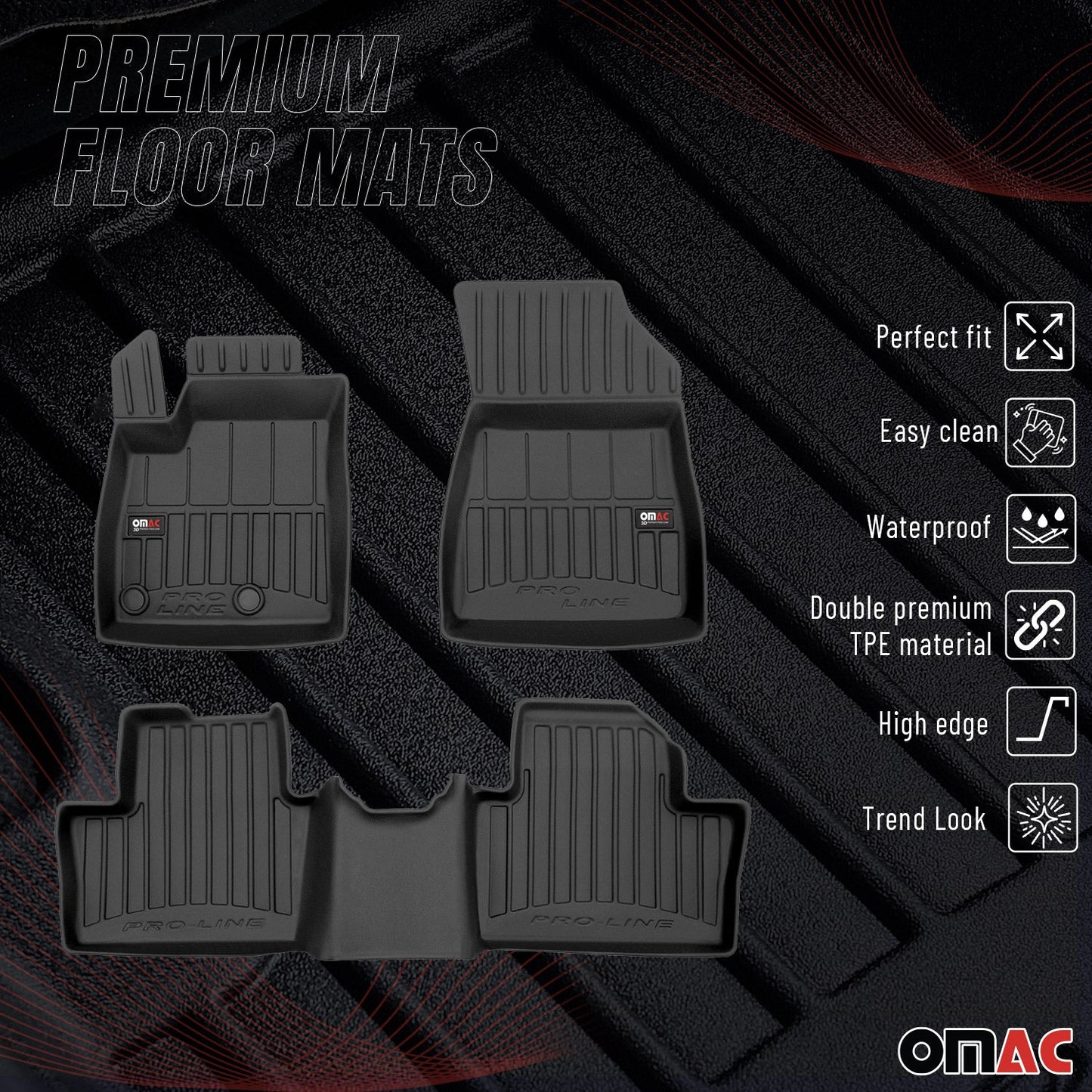 Covorașe auto Renault Austral RHN 2022-2025, TPE, negre, set 3 piese