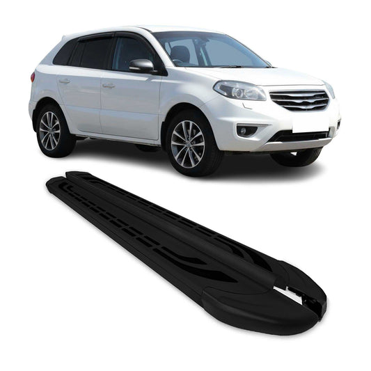 Trittbretter Schweller Seitenbretter für Renault Koleos 2008-2015 Alu Schwarz