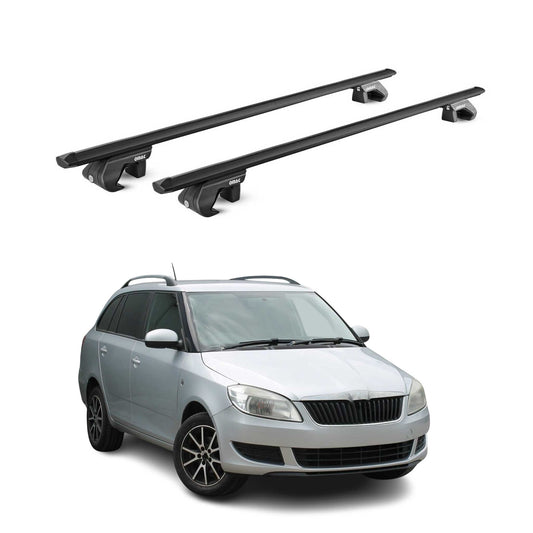 Portbagaj de plafon pentru Skoda Fabia Scout 2007-2014 5 uși 90 kg aluminiu negru ABE