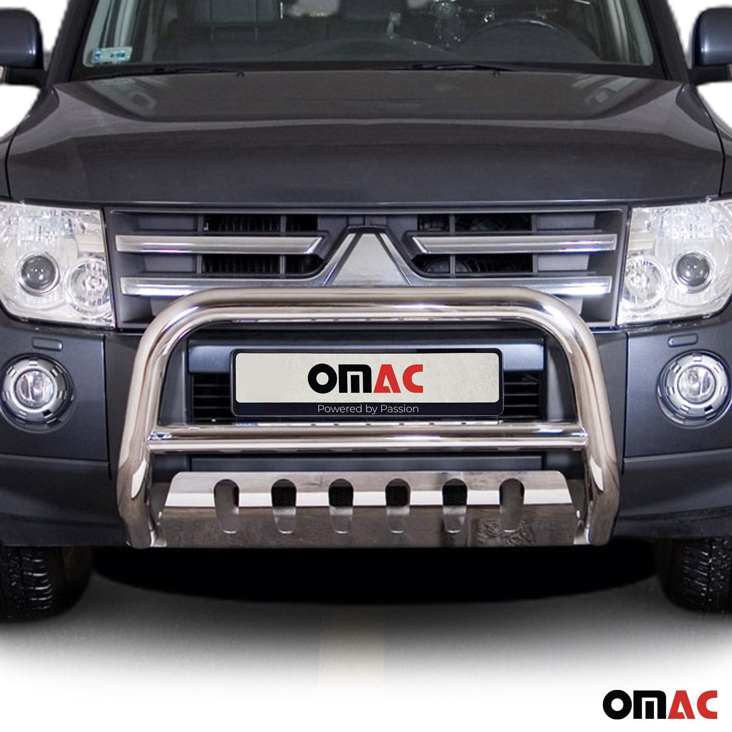 Bară de protecție/buton față pentru Mitsubishi Pajero 2007-2014, omologată ABE, oțel inoxidabil, argintiu