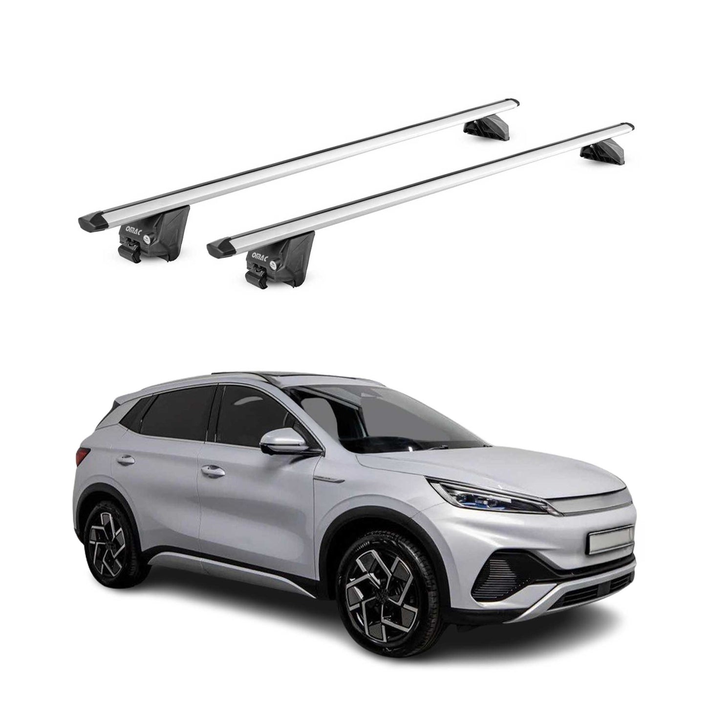 Portbagaj de plafon pentru BYD Atto 3 2022-2025 100kg aluminiu argintiu 2 piese ABE