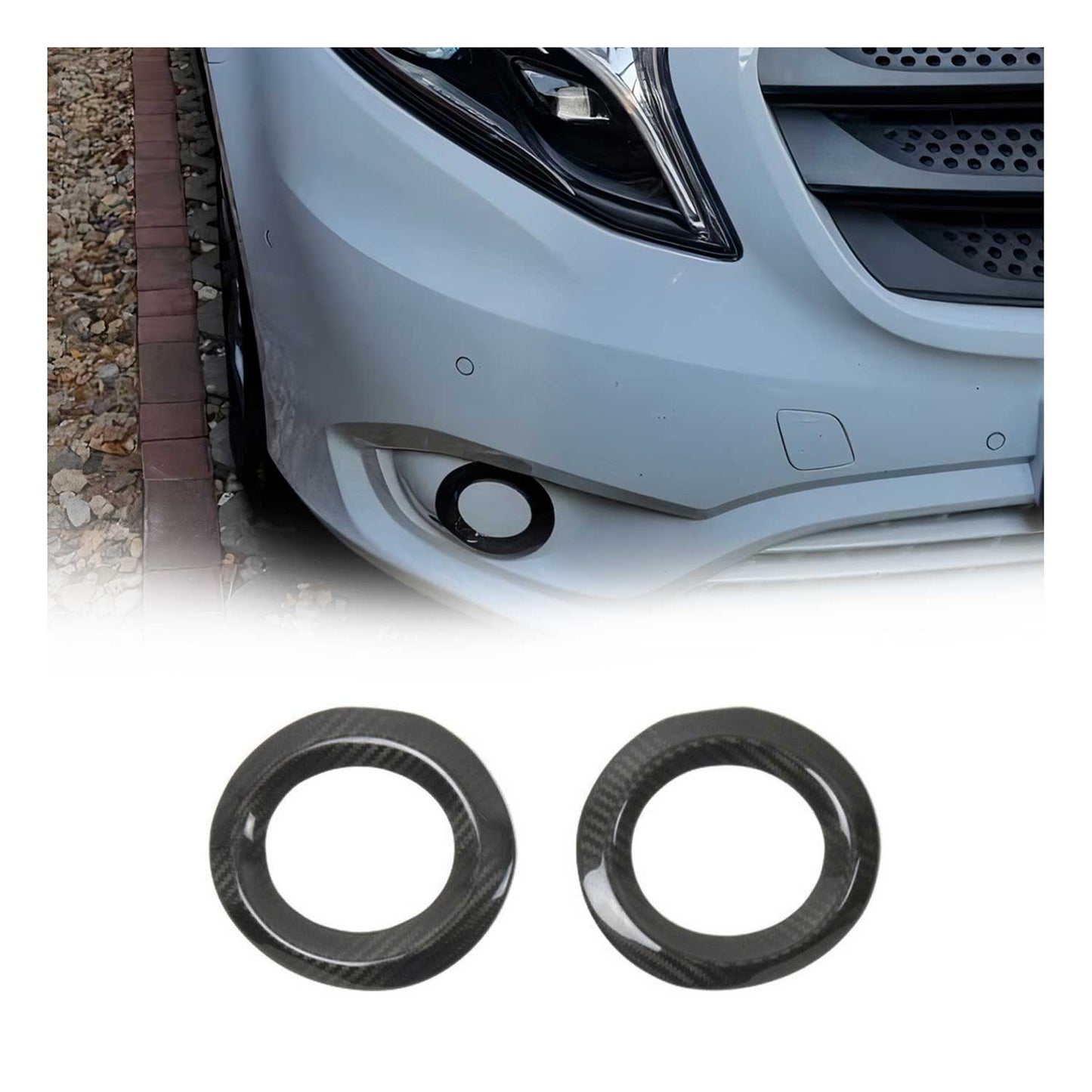 Ramă proiectoare ceață pentru Mercedes Class W447 2014-2025 din fibră de carbon