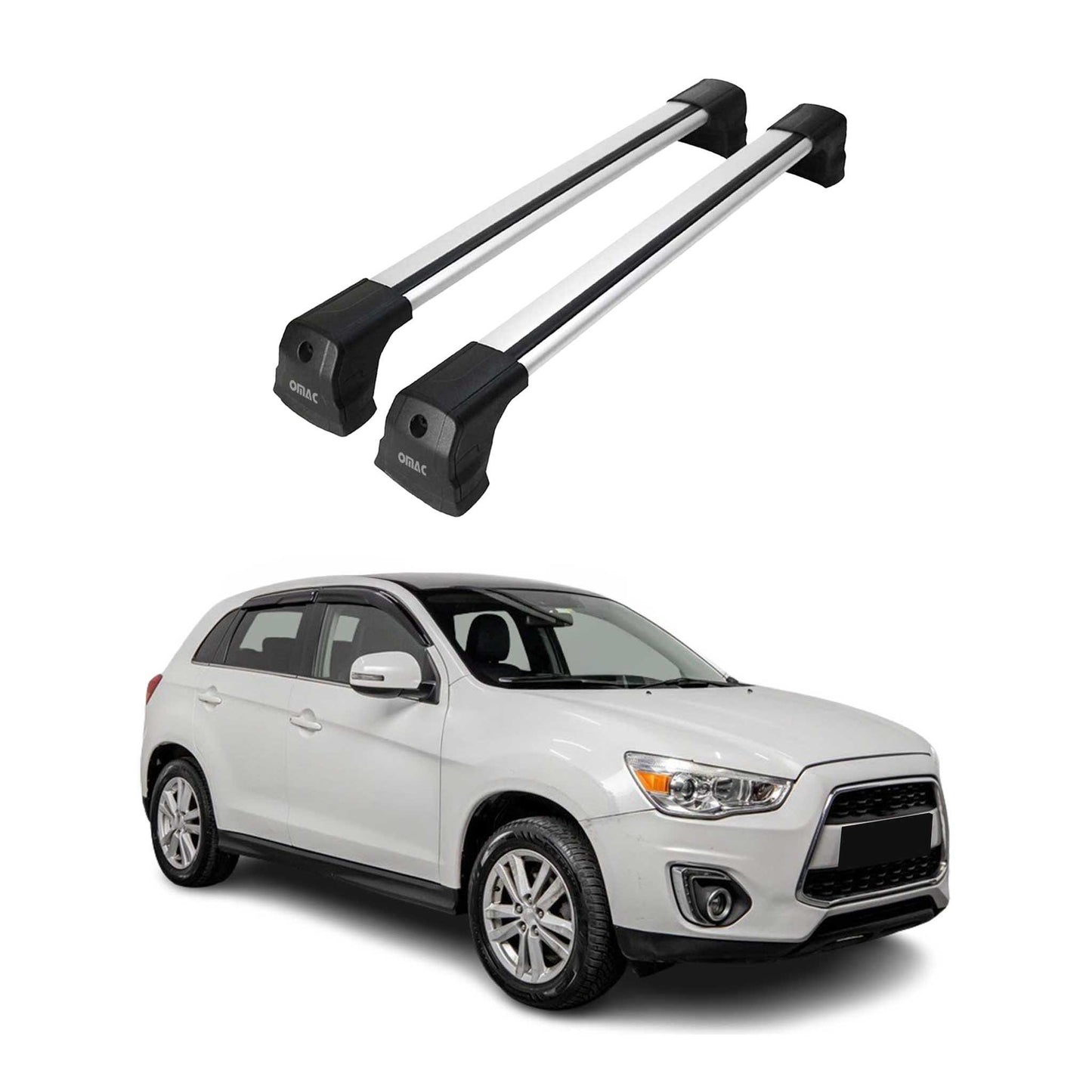 Portbagaj de plafon pentru Mitsubishi ASX 2010-2023 75kg Aluminiu Argintiu 2x