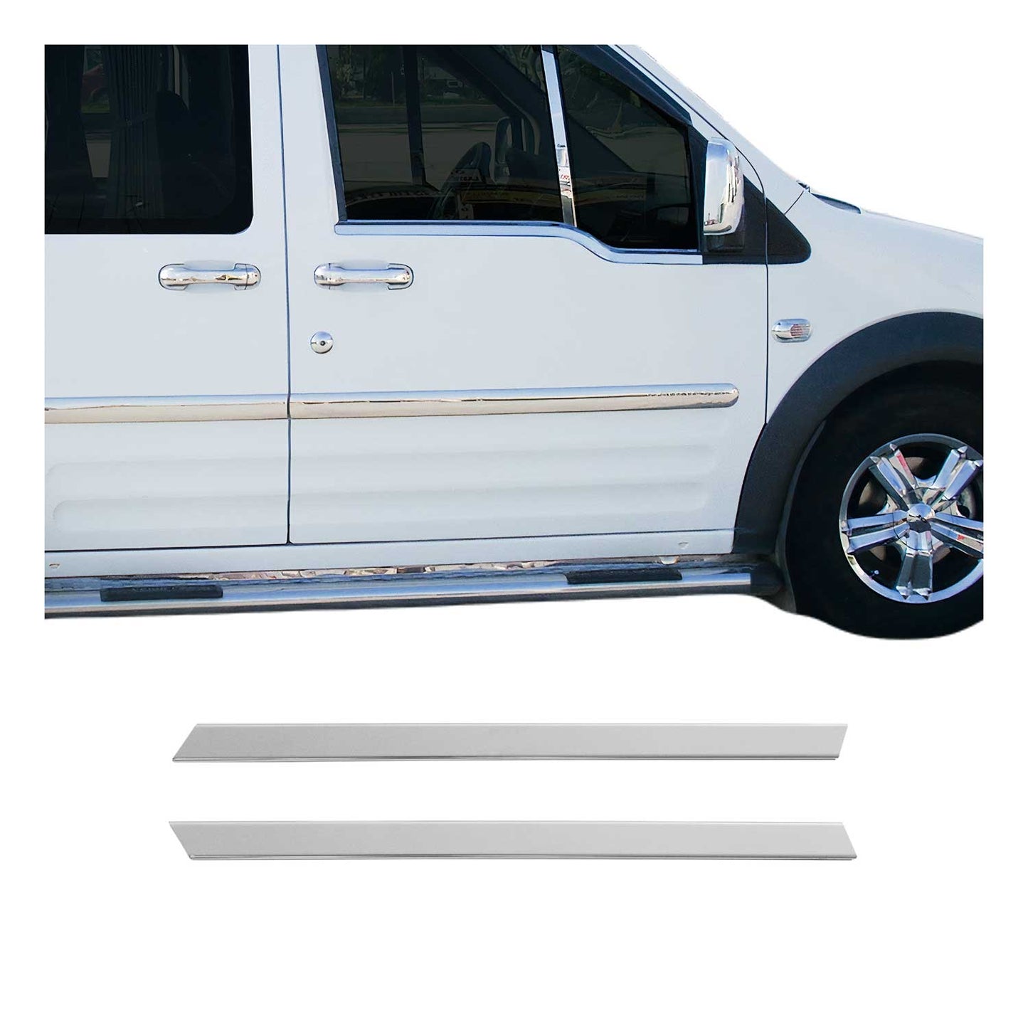 Fensterleisten Zierleisten für Ford Tourneo Connect 2002-2014 Edelstahl Chrom 2x