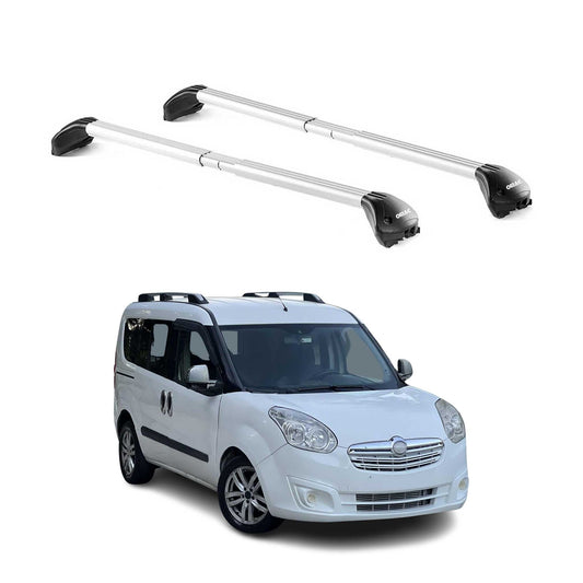 Portbagaj de plafon pentru Opel Combo D 2011-2018 5 uși 100 kg aluminiu argintiu 2x ABE