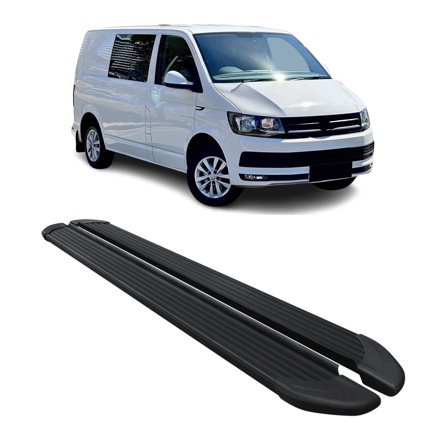 Trittbretter Seitenschweller für VW T6 T6.1 alle 2015-2022 L1 Kurzer Schwarz