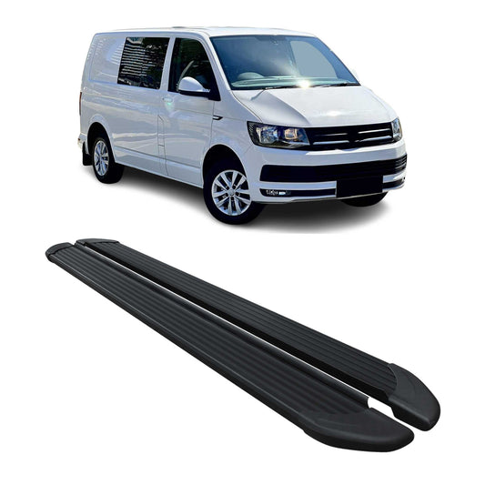 Trittbretter Seitenschweller für VW T6 T6.1 alle 2015-2022 L1 Kurzer Schwarz