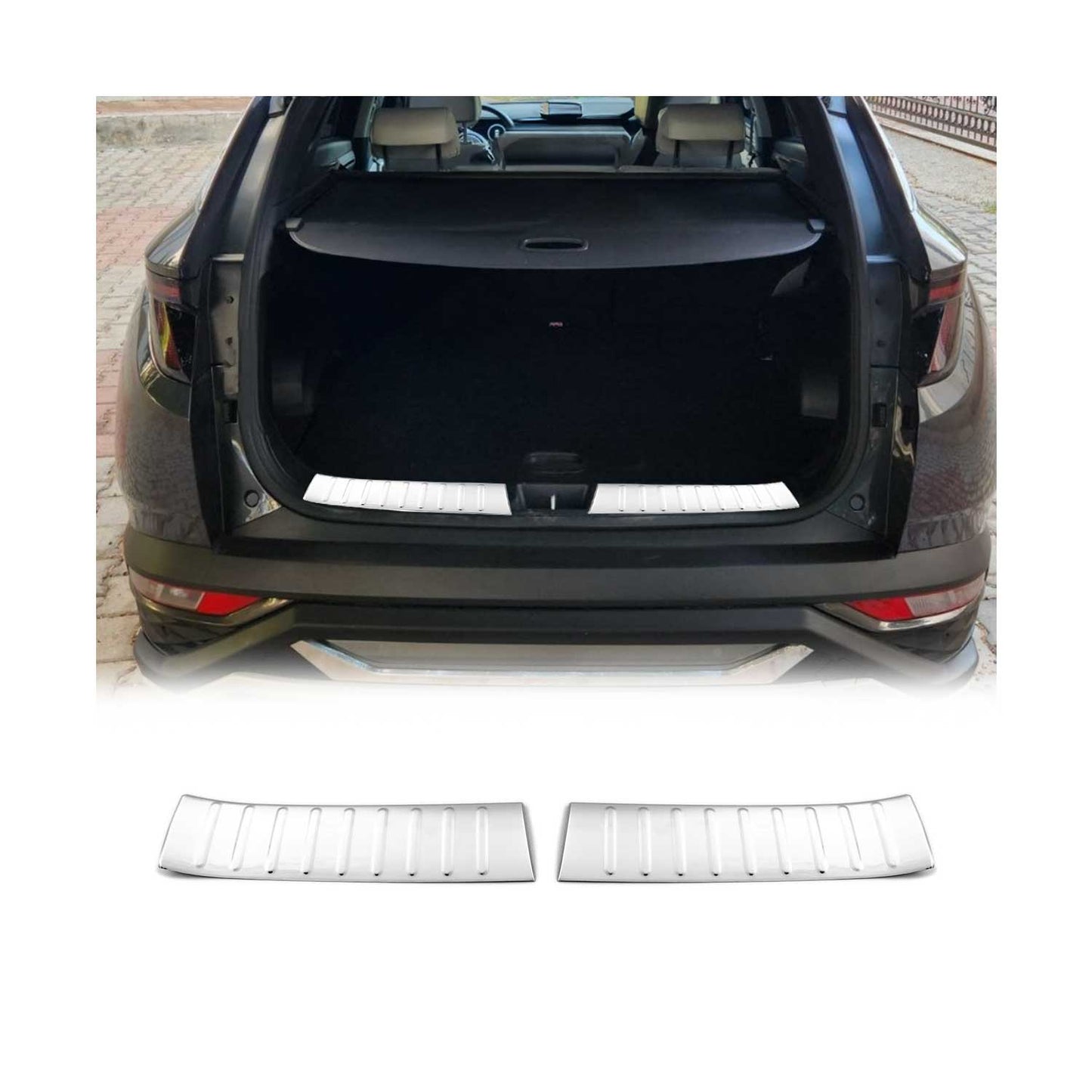 Protecție prag interior pentru Hyundai Tucson 2021-2025, oțel inoxidabil, cromat periat