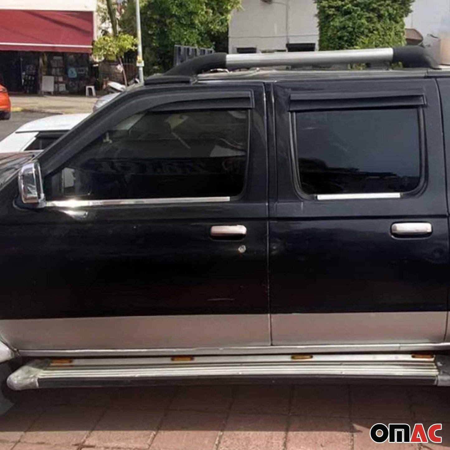 Fensterleisten Zierleisten für Nissan Navara D22 1998-2004 4 trg Edelstahl 4tlg