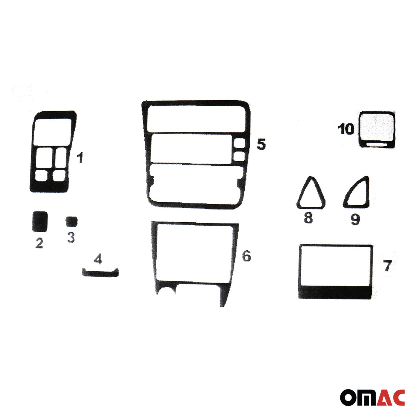 Ornamente interioare cockpit pentru Toyota Corolla Sedan 1992-1997, aspect negru, 10 bucăți